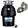 Eco Logic 3/4 HP Continuous Feed Garbage Disposal with Brushed Nickel Sink Flange 10-US-EL-9-DS-3B-BN